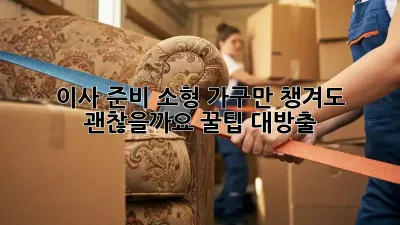 이사 준비, 소형 가구만 챙겨도 괜찮을까요? 꿀팁 대방출!