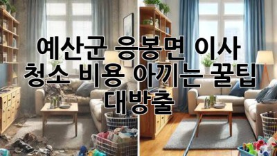 예산군 응봉면 이사🧹, 청소 비용 아끼는 꿀팁🍯 대방출!